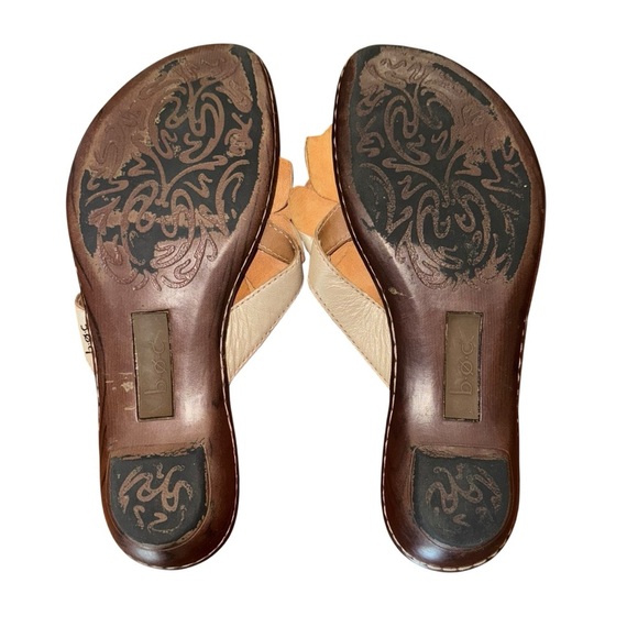 📌Born Concept B.Ø.C. Women’s Sandals Flip Flops Size 9 Metallic/Tan Slip-On - Picture 4 of 6